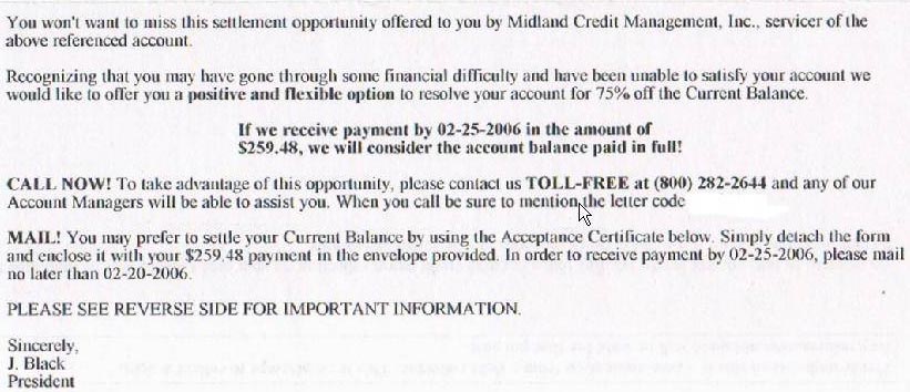 midland credit management remove from credit report